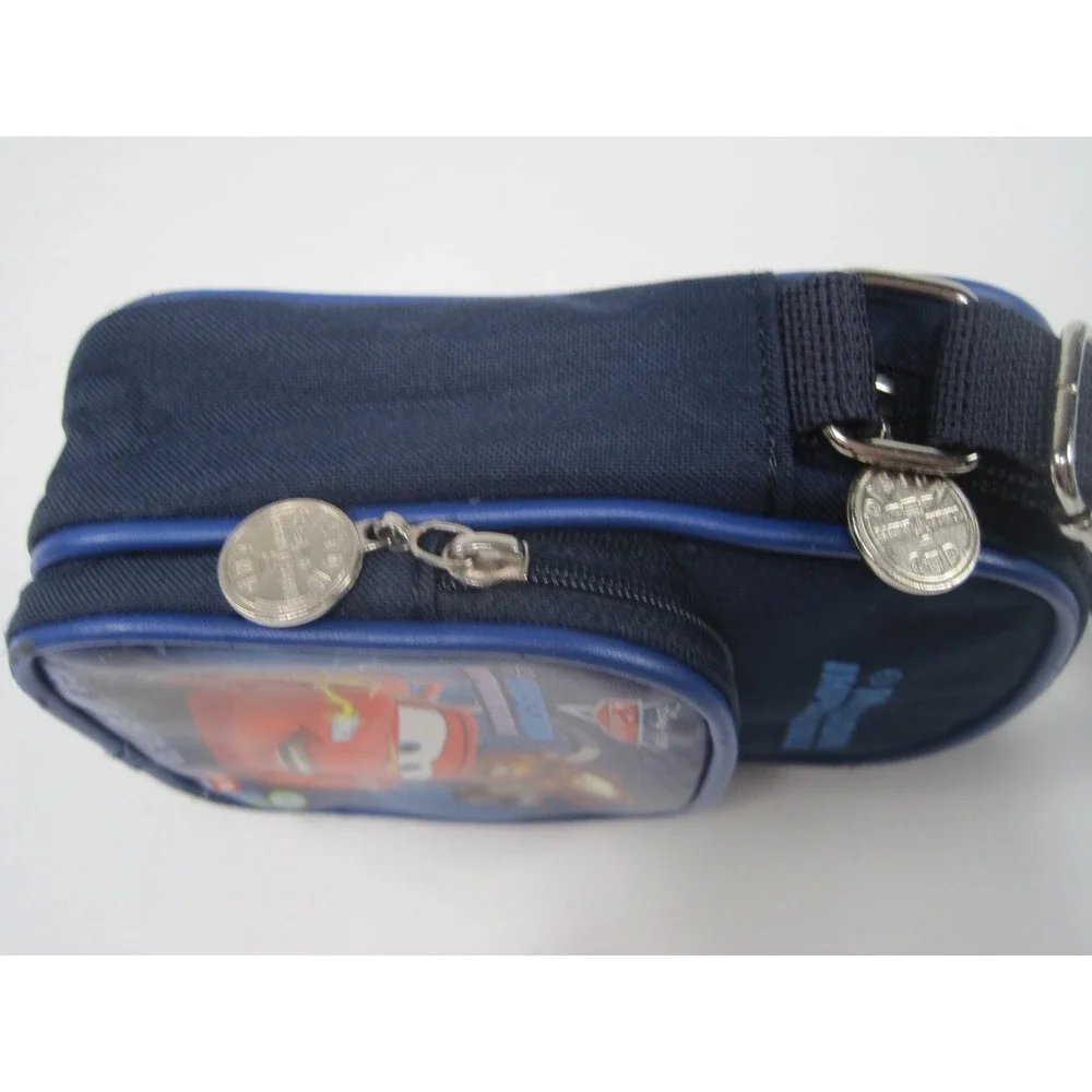 Disney Pixar Cars Lightning McQueen Mater Crossbody Bag Blue Canvas Vintage